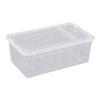 Reptile Feeding Box,Transparent Terrarium Habitat Cage Breeding Box Hatching Container for Gecko Animal Cricket Lizard, Style D - size: Style D