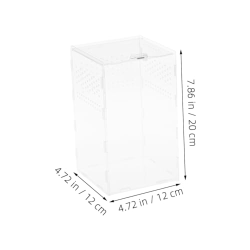 Kisangel Acrylic Reptile Egg Box Turtle Enclosure Tarantula Habitat Reptile Feeder Box Lizard Food Container Insect Feeding Lock