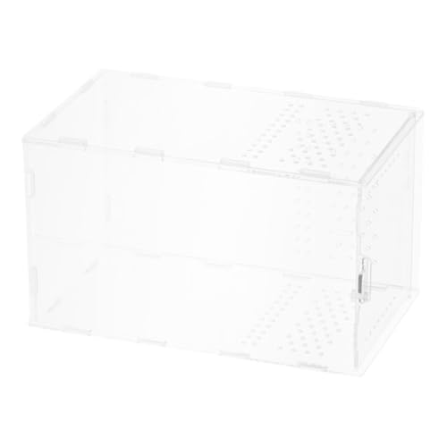 Homoyoyo Modular Acrylic Reptile Breeding Habitat Box Featuring Reliable Lock and High Transparency, Ventilated Feeding Enclosure for Snakes, Lizards, and Small Tarantulas