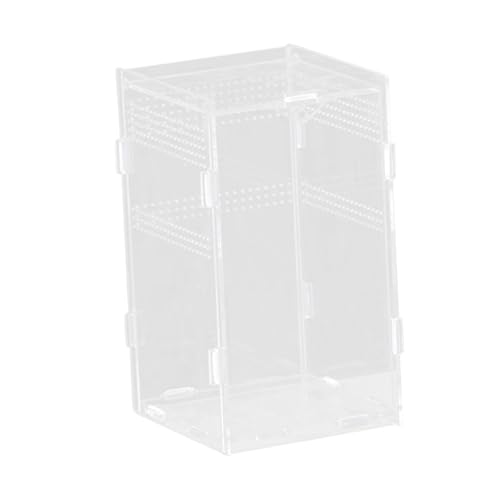 Reptile Breeding Box Terrarium Professional Clear Animal Habitat Cage with Ventilation Holes for Geckos Frogs Hermit Crabs- 12x12x20cm