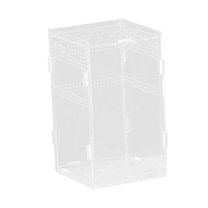 Reptile Breeding Box Terrarium Professional Clear Animal Habitat Cage with Ventilation Holes for Geckos Frogs Hermit Crabs- 12x12x20cm