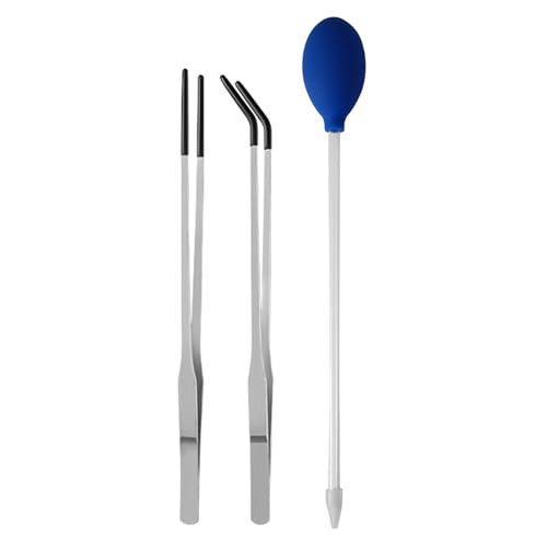 Reptiles Feeding Tongs Clamp Long Nonslip Coated Stainless Steel for Safe Pet Food Handling Pet Feeding Spoon - color: Feeding tweezers primary color