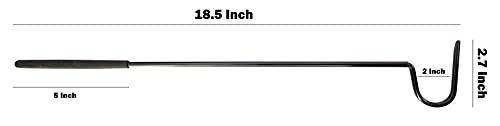 Reptile Hook 18.5" Premium Quality Rubber Non Slip Handle Black Snake Hook Tools
