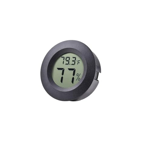 Mini Hygrometer Thermometer Meter Indoor Round Room Digital LCD Monitor | 3D Printers Humidity Temperature Gauge for Guitar Case Greenhouse Reptile Incubator (Fahrenheit or Celsius Display)