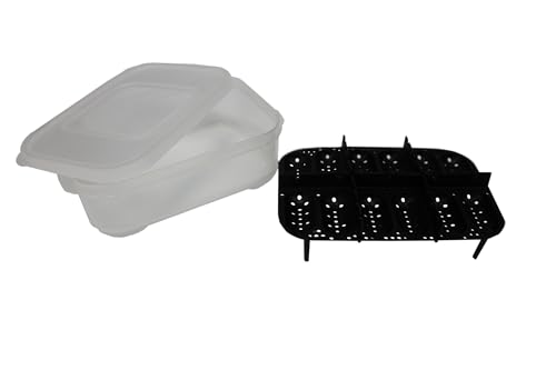 Gecko Egg Incubation Container with Built-in Tray – Holds 12 Eggs | Clear Polypropylene Box | Space-Saving Design | Suspended Incubation for Higher Hatch Rates