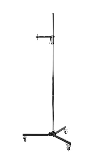 Cheetah Stand Pistol Grip Light Stand with Castors with Sliding Arm & Chrome Plated. Max Weight of 15lbs & 6.5 Max Height.