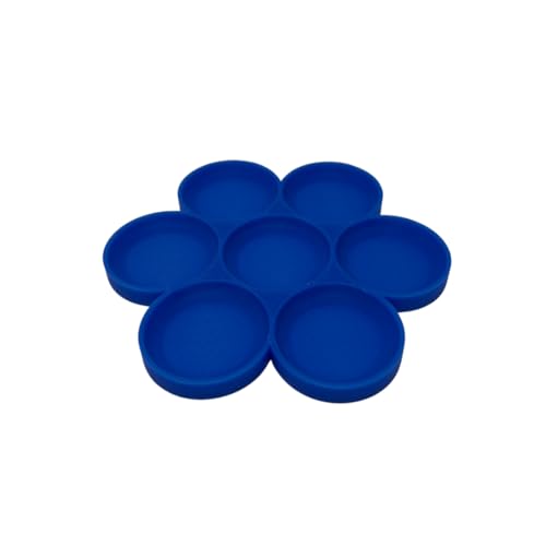 Hermit Crab Feeder Dish | 7 Tray Dish for Crab or Snail Feeding | Mix & Match Crab Food | Made in USA (Blue, Circle) - color: Blue