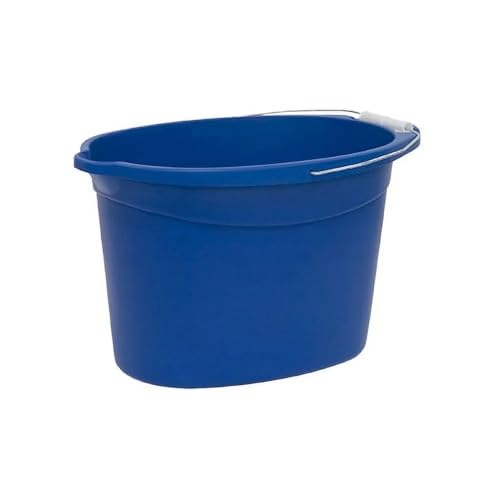 Plastic 12 Quart Oval Bucket, Blue – Multi-Purpose Utility Pail for Cleaning, Storage, Rinsing, Home, Garage, Laundry, Car Wash, Indoor Outdoor Use