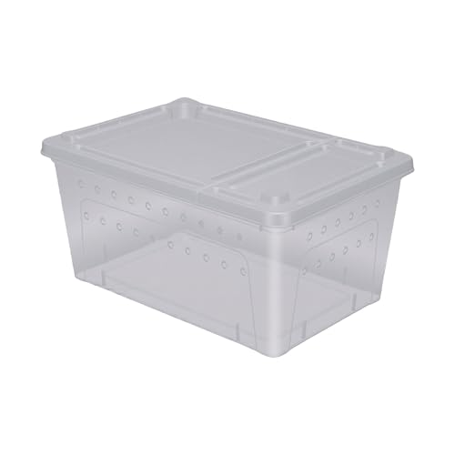 2PCS Reptile Feeding Box Terrariums Terrarium Breeding Tank Transparent Animal Cage for Bearded Dragon Lizard Spider Scorpion Gecko, 8.46x12.4x5.91in 2PCS Reptile (L)