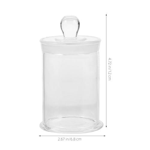 Healifty 4.7 Inch Glass Specimen Bottle, Clear Sample Jar | Clear Round Glass Jar with Lid for Lab Samples, Specimen Storage, Classroom Science, Industrial Use and Display