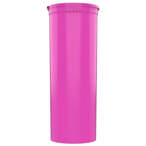 60 Dram CR Plastic Packaging Pop Top Containers - Child Resistant Travel Holder Vial Bottles - 75 qty (Pink) - color: Pink