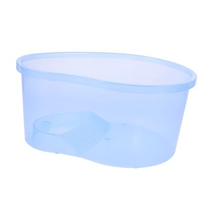 COLLBATH Reptile Feeding Tank Integrated Ramp Transparent Turtle Habitat for Aquatic and Terrestrial Use Design for Easy Cleaning for Turtles and Pets