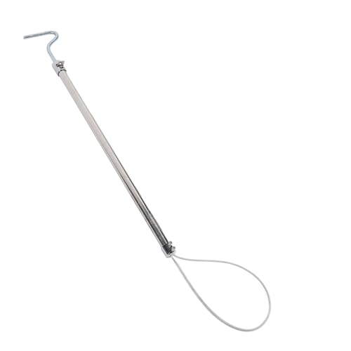 Hog Pig Catcher Pole Stainless Steel Animal Control Tool Adjustable Length for Dogs Pigs Reptiles with Hook T Handle (Hook Handle 75cm) - size: Hook Handle 75cm