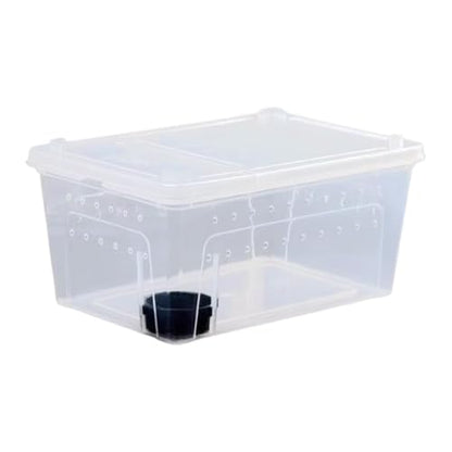 Reptile Breeding Case Feeding Box Terrarium Animal Transparent PP Container Easy Observation Suitable for Pet Hatching Transport Breeding, 38x24x17cm - size: 38x24x17cm