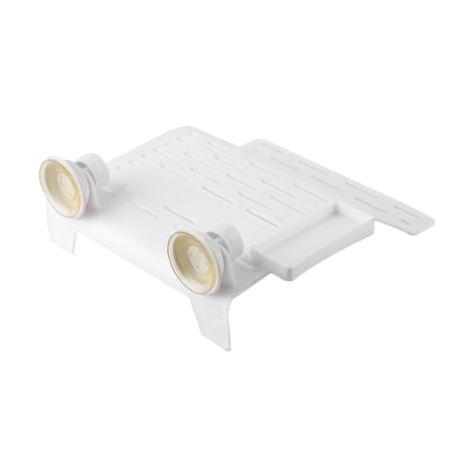 Aquarium Reptile Platform with Suction Cup Floating Dock for Turtles and Frogs Food Container and Resting Terrace for Fish Tank Habitat