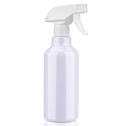 12oz/350ml Plastic Spray Bottles 1 Pack, Adjustable Mist/Stream | Refillable heavy duty spray containers for plants, cooking, hair care and household cleaning - color: 16.9oz-White