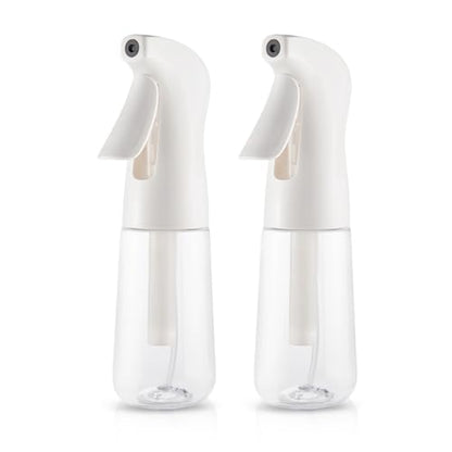 TANSHINE Continuous Spray Bottle for Hair 2 Pack,Fine Mist Water Hair Spray Bottles,Mister Spray Bottle,Refillable Plastic Sprayer for Hairstyling, Cleaning,Alcohol, Plants, Salons,6.8oz/200ml,Clear - color: Clear-2pack