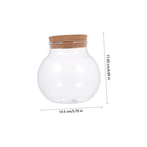 Abaodam Glass Fish Keeping Bottle Lid Transparent Desktop Terrarium for Landscape and Moss Plants Decor and Creative Idea - size: 17.00X14.50X14.50CM