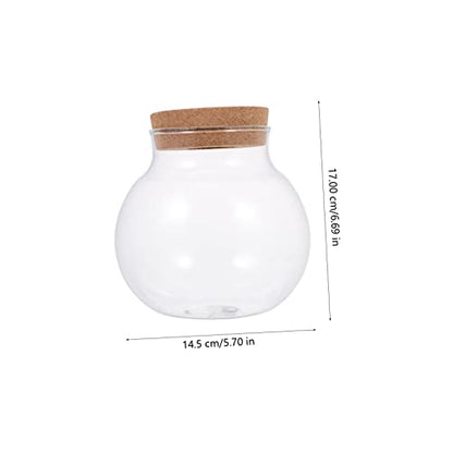 Abaodam Glass Fish Keeping Bottle Lid Transparent Desktop Terrarium for Landscape and Moss Plants Decor and Creative Idea - size: 17.00X14.50X14.50CM