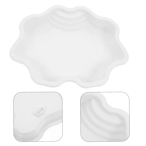 Large Reptile Water Bowl and Turtle Feeding Dish, White Shallow Bathing Pool for Soaking and Drinking, Sturdy Water Dispenser Suitable for Outdoor Turtle and Lizard Habitats