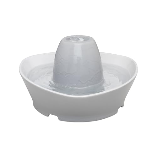 PetSafe Ceramic Pet Fountain – for Cats and Small Dogs – 60 Oz Water Capacity – Whisper-Quiet Water Flow – Great for Shy or Timid Pets – Fresh, Filtered Water - style: Creekside