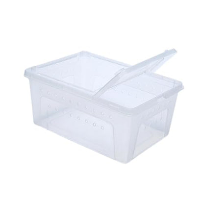 Reptile Reproduction Box Animal Housing Light Cage with Small Vents Control of Turtle Transport Container for Silk Worm, White - color: White