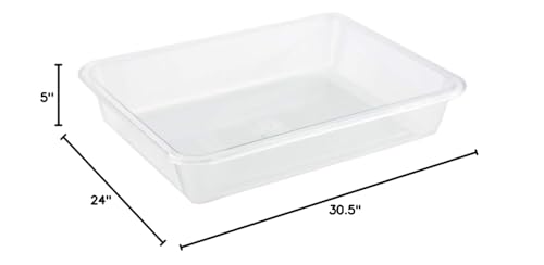 OMEM Reptile Drinking Tray - Large Water Dish Plastics Plate for Turtles, Small Reptiles, Ball Pythons, Lizards, and Snake Cages Bowl (M=30.5x24x5cm, White) - color: White, size: M=30.5*24*5