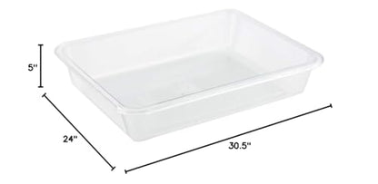OMEM Reptile Drinking Tray - Large Water Dish Plastics Plate for Turtles, Small Reptiles, Ball Pythons, Lizards, and Snake Cages Bowl (M=30.5x24x5cm, White) - color: White, size: M=30.5*24*5