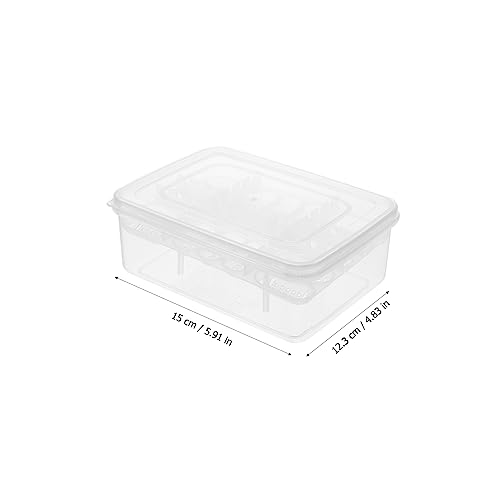 HANABASS 2Pcs Compartment Box Transparent Hatching Container for Tortoise Lizard Lightweight and Portable for Reptile Breeding