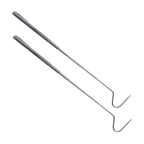 2pcs Stainless Steel Telescoping Reptile Hook Durable Snake Catching Tool for Safe Handling of Snakes and Reptiles Easy to Carry and Store for Maximum Grip