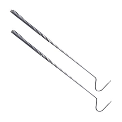 2pcs Stainless Steel Telescoping Reptile Hook Durable Snake Catching Tool for Safe Handling of Snakes and Reptiles Easy to Carry and Store for Maximum Grip