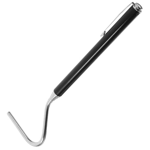 MERRYHAPY Retractable Stainless Steel Snake Hook Telescoping Reptile Catching Tool Portable Black Snake Handling Equipment for Herpetology and Field Use
