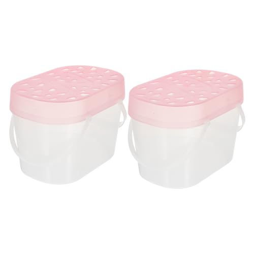 VANZACK 2pcs Pet Carrier for Dogs Cats Portable Travel Crate Reptile Boxes Turtle Containers - color: Pink