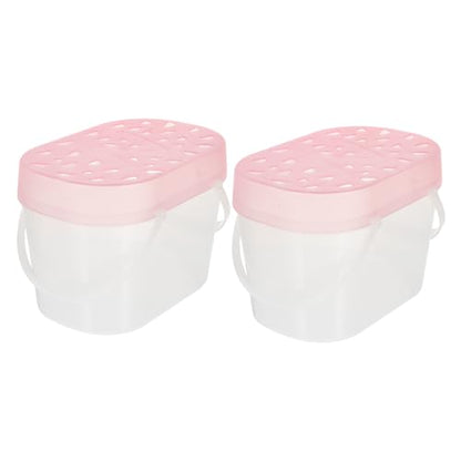 VANZACK 2pcs Pet Carrier for Dogs Cats Portable Travel Crate Reptile Boxes Turtle Containers - color: Pink