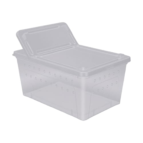 2PCS Reptile Feeding Box Terrariums Terrarium Breeding Tank Transparent Animal Cage for Bearded Dragon Lizard Spider Scorpion Gecko, 8.46x12.4x5.91in 2PCS Reptile (L)