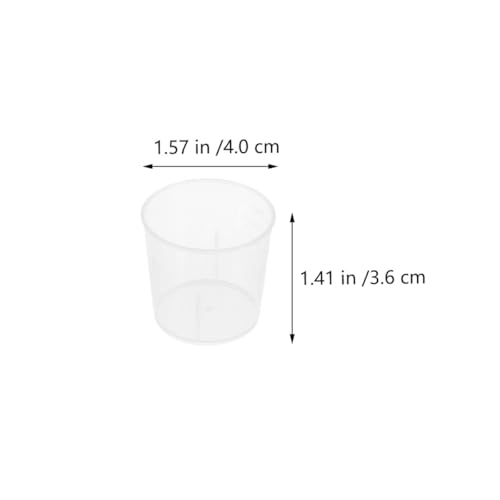 100 Pcs Reusable Washable Measuring Cups Multifunctional Scale Bowls for Reptile Feeding and Storage, White Plastic Containers Suitable for Lizards and Crawling Pets