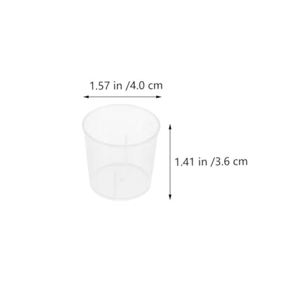 100 Pcs Reusable Washable Measuring Cups Multifunctional Scale Bowls for Reptile Feeding and Storage, White Plastic Containers Suitable for Lizards and Crawling Pets
