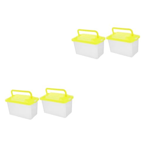 FRCOLOR 2pcs Travel Size Turtle Tank Reptile Feeding Tank Plastic Aquarium Cage Breeding Box - color: Multix2pcs, size: 15x11cmx2pcs