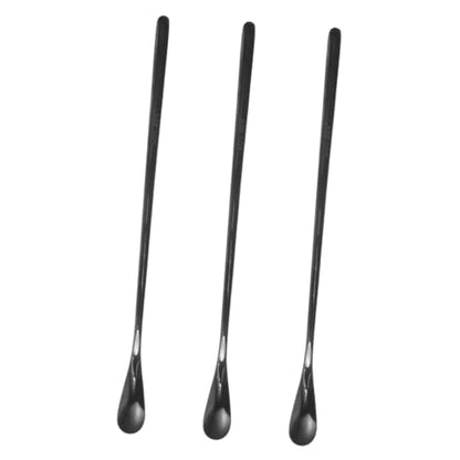 SUPVOX 3pcs Sturdy Stainless Steel Lizard Food Spoon Reptile Feeding Tool for Crested Gecko Food - color: Black