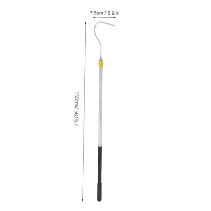 TOYANDONA Telescopic Snake Catcher Hook Adjustable Length Stainless Steel Snake Handling Tool Collapsible Design for Safe Reptile Capture and Efficient Handling