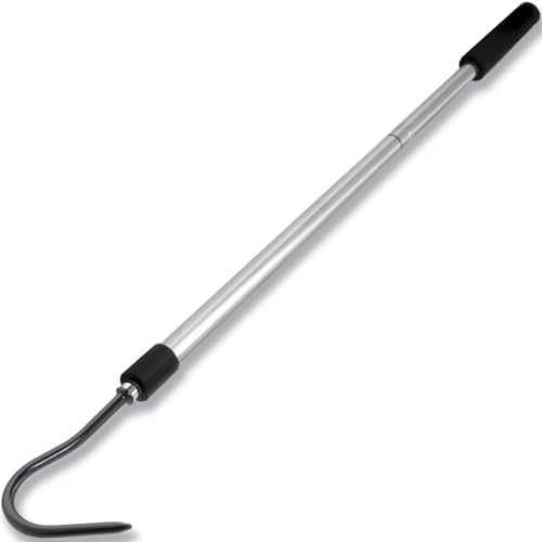 Snake Hook, 35"-65" Reptile Snake Hook Heavy Duty Long for Ball Python Rattlesnakes Rattle Copperhead Removal with Sponge Grip and Stainless Steel Rubber Tip Hook - size: 60inch