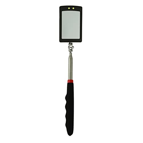 Telescoping Inspection Mirror Mechanics Mirror with 2 LED Lighted, Mirror on a Stick Handle Tool for Checking Observing Vehicle Small Parts,Present for Christmas, Birthday Everyday Carry (3 PCS) - style: 3 PCS
