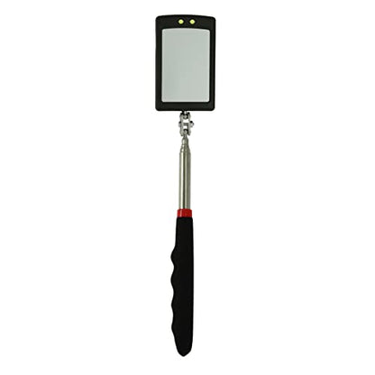 Telescoping Inspection Mirror Mechanics Mirror with 2 LED Lighted, Mirror on a Stick Handle Tool for Checking Observing Vehicle Small Parts,Present for Christmas, Birthday Everyday Carry (3 PCS) - style: 3 PCS