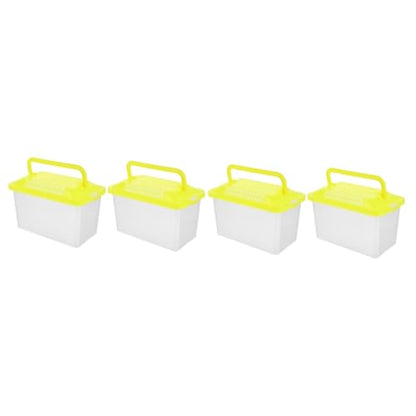 FRCOLOR 2pcs Travel Size Turtle Tank Reptile Feeding Tank Plastic Aquarium Cage Breeding Box - color: Multix2pcs, size: 15x11cmx2pcs