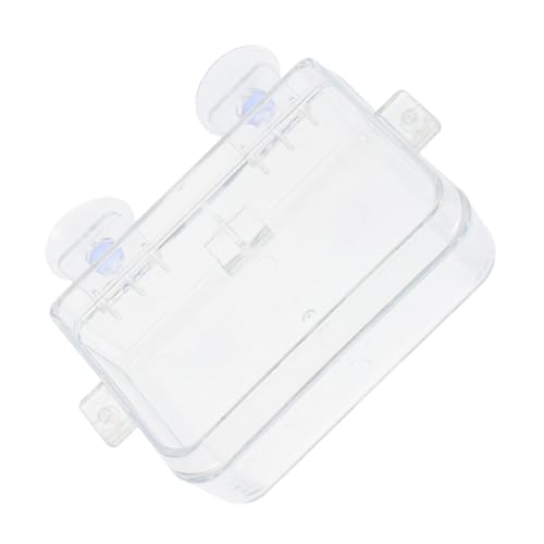 HANABASS Reptile Feeding Bowl Cup Transparent -Escape and Food for Lizards Geckos Bearded Dragons and Chameleons Easy to Clean and Maintain - color: Transparent, size: 13.50X6.50X3.50CM