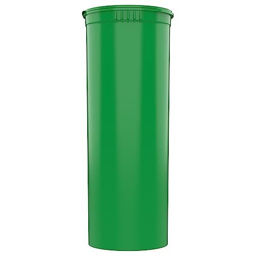 60 Dram CR Plastic Packaging Pop Top Containers - Child Resistant Travel Holder Vial Bottles - 75 qty (Green) - color: Green