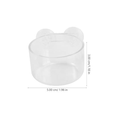 GANAZONO 2pcs Aquarium Fish Food Cup Set with Floating Acrylic Feeder Rings, Fish Feeding Device for Tank, Suitable for Frozen Bloodworms and Brine Shrimp Feeding in Home Aquariums