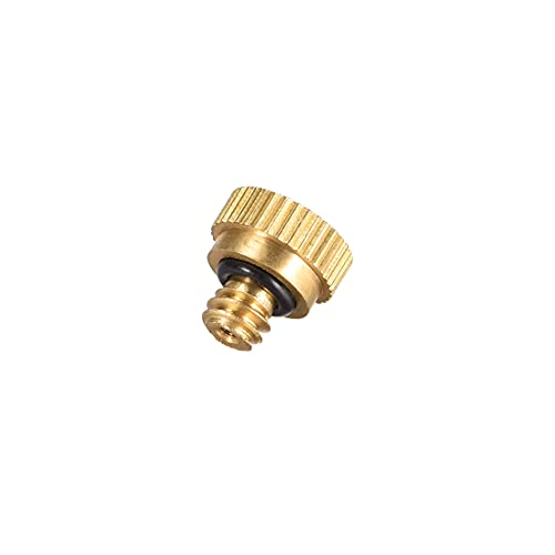 uxcell Brass Misting Nozzle - 10/24 UNC 0.2mm Orifice Dia Replacement Heads for Outdoor Cooling System - 10 Pcs