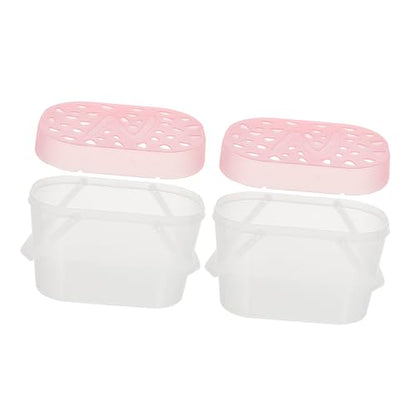 Kisangel 2pcs Portable Hamster Carriers and Plastic Reptile Containers Medium Size Pink Handheld Travel Cases for Small Pets Outdoor Use