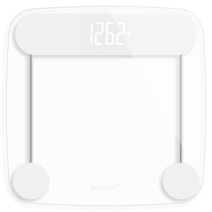 Greater Goods Digital Weight Bathroom Scale, Shine-Through Display, Accurate Glass Scale, Non-Slip and Scratch Resistant, Body Weight (Clear) - style: Basic - Clear